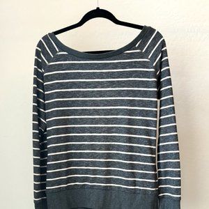 Element Grey Striped Sweater with Open Back L